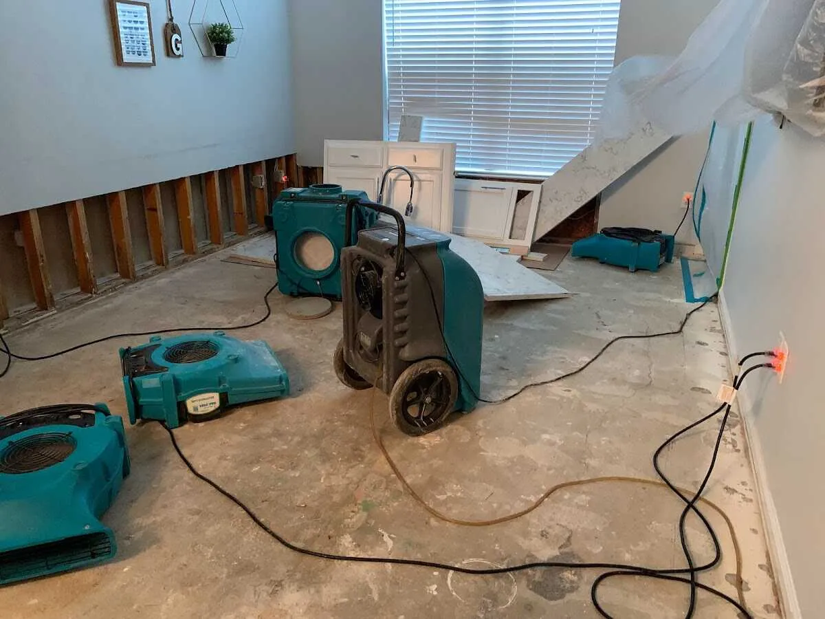 Dehumidifier in flood-cut room for Water Extraction & Removal in Elkins
